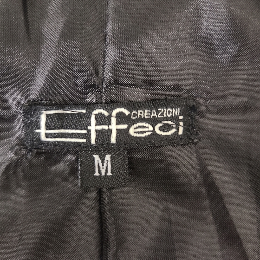 Creazioni Effeci Black Faux Leather Jacket Size Medium - Picture 8 of 9